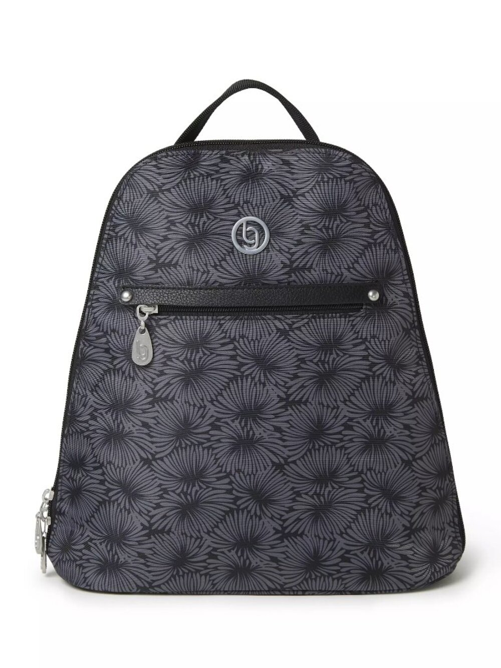 Baggallini | Memphis Convertible Backpack, Dark Gray and Black Floral Pattern